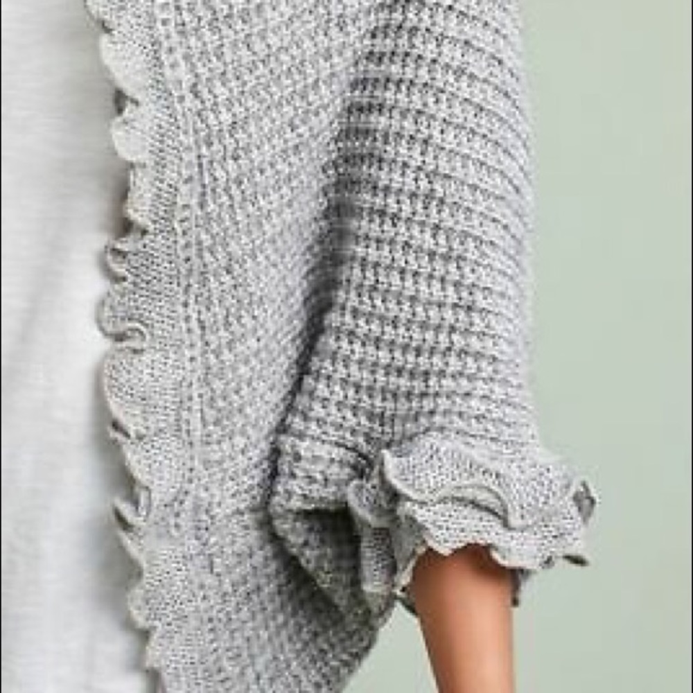 🌷🌷Moth Rocia Wool Ruffle Oversized Sweater SZ S - Picture 3 of 7
